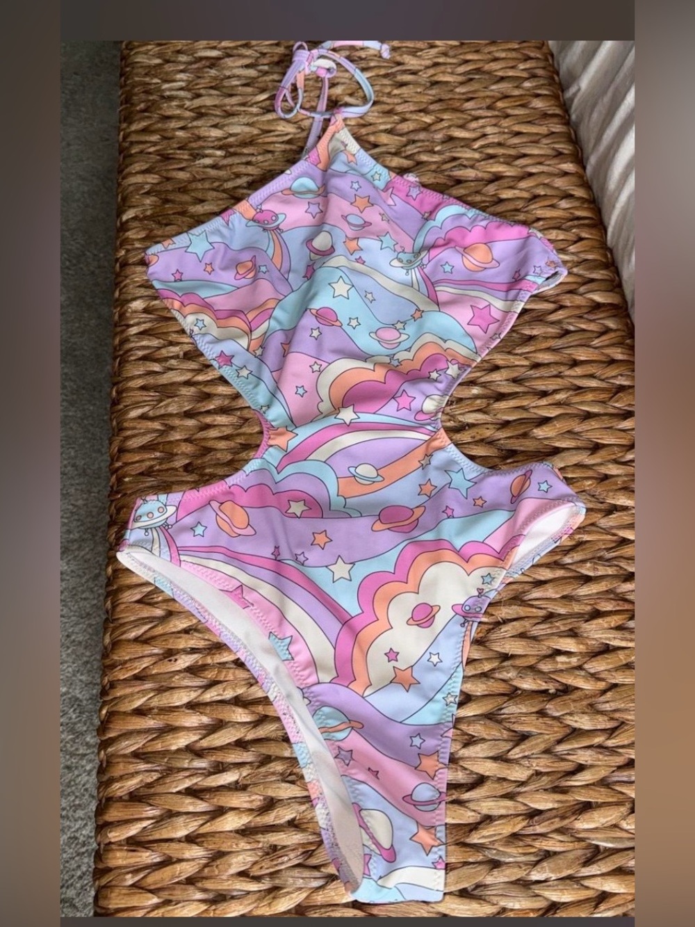 Dolls Kill Pastel Space Print Body suit and Bathing Suit 👙